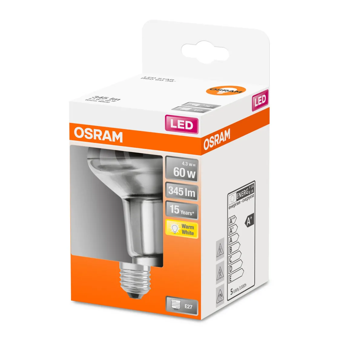 LED-Reflektor E27 60W R80 ^ Osram Online