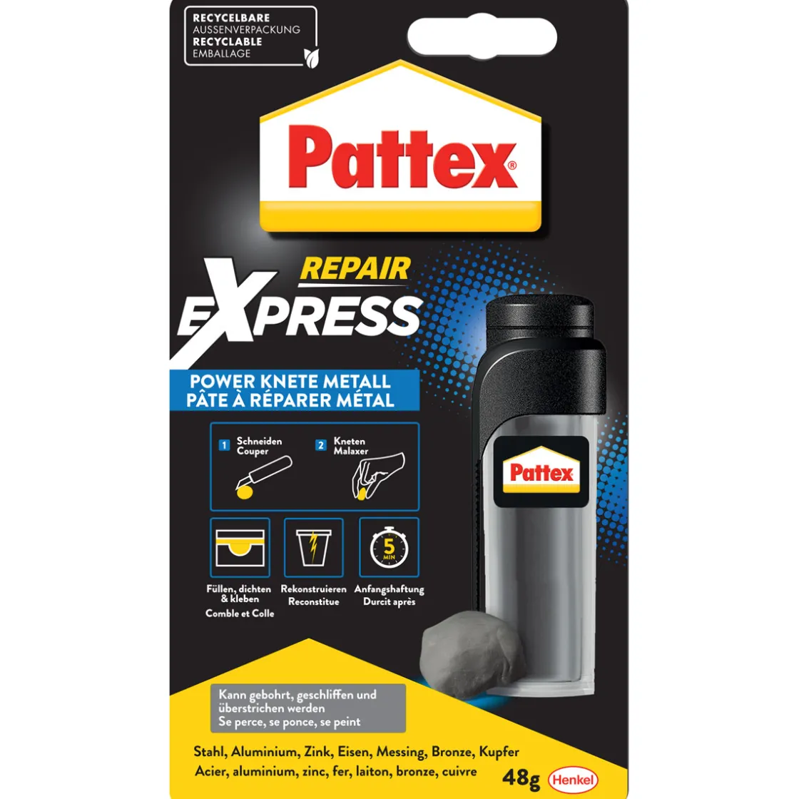 2K-Epoxidharz Repair Express Metall Powerknete 48 g ^ Pattex Sale