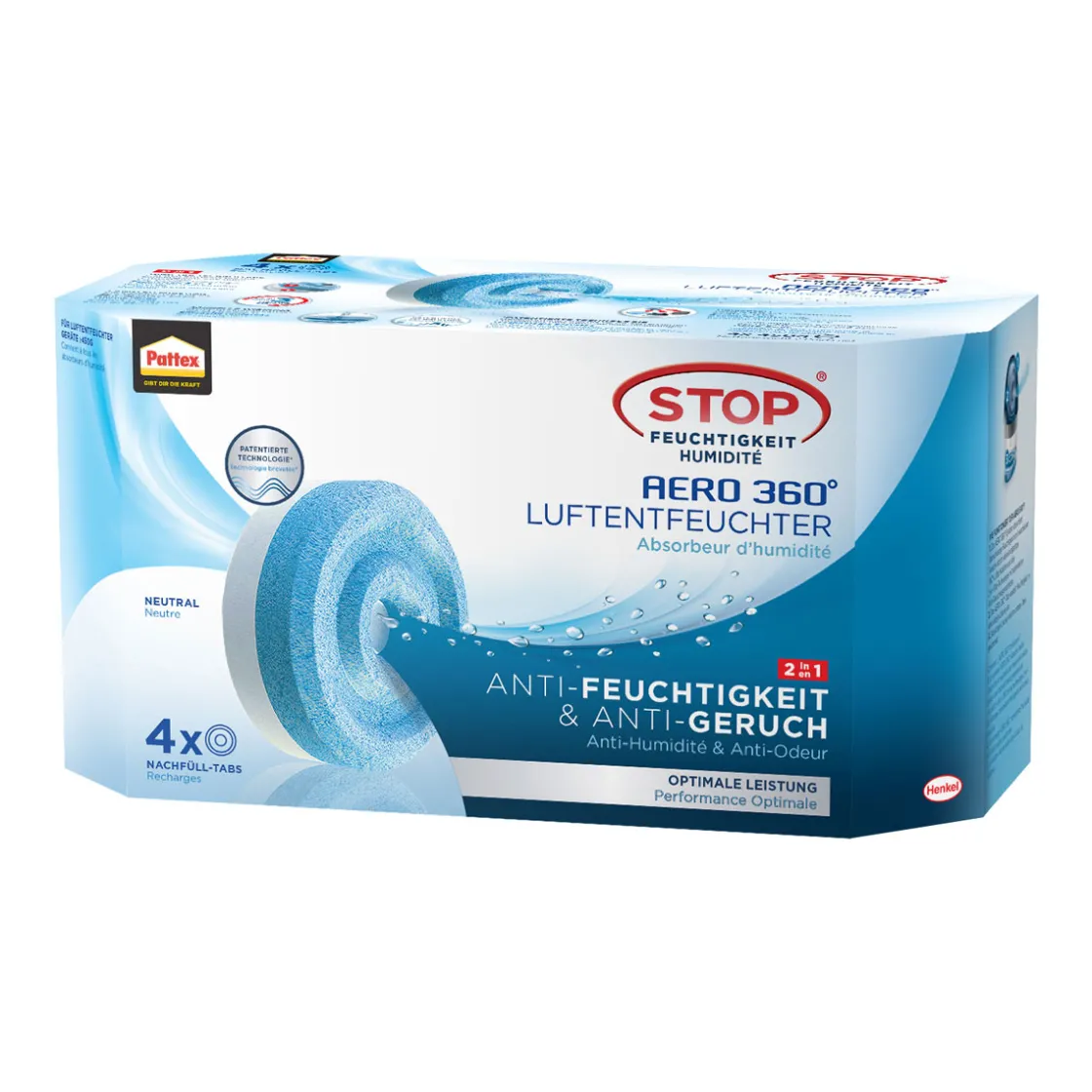 Luftentfeuchter Tabs AERO 360 Neutral Tabs 4 x 450 g ^ Pattex New