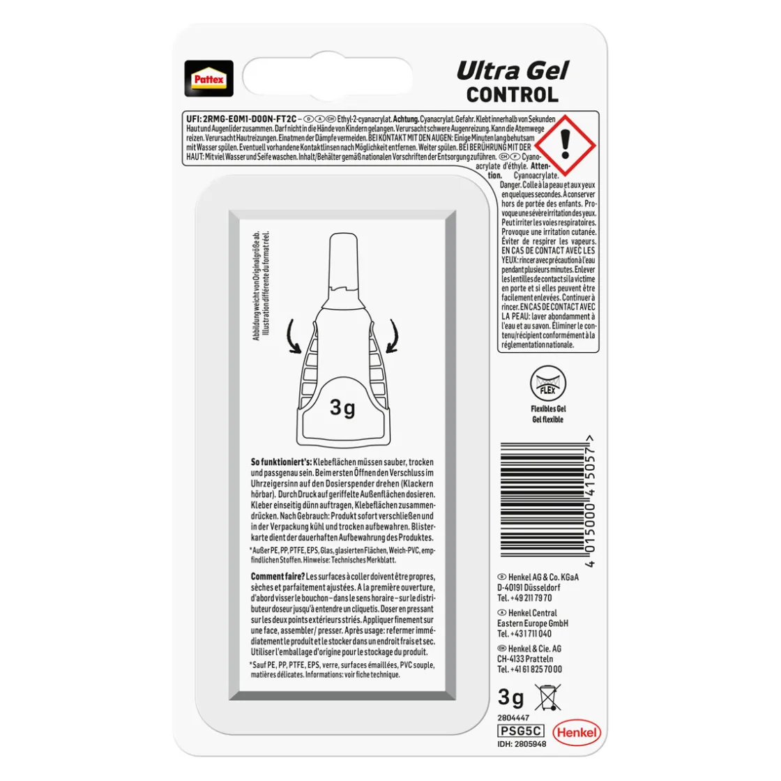 Sekundenkleber Ultra Gel Matic 3 g ^ Pattex Sale