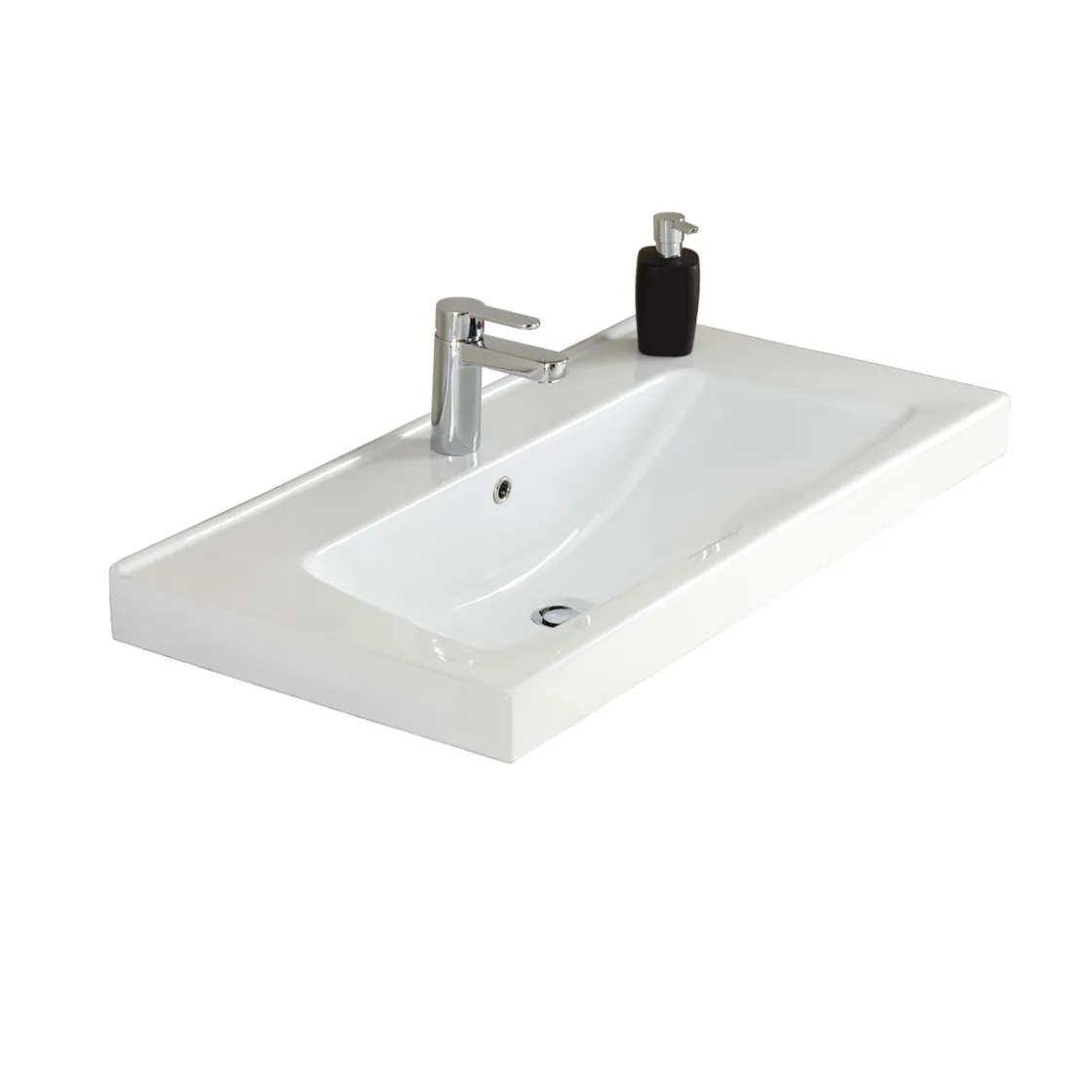 Keramikwaschtisch Forli weiß Fokus 5005 92,5 x 7 x 46,5 cm ^ Pelipal Online