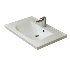 Mineralmarmor-Waschtisch Trentino weiß 51 x 80 x 3,5 cm ^ Pelipal Clearance