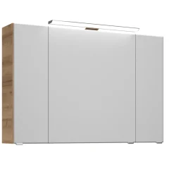 Spiegelschrank Trentino Eiche inkl LED Leuchtmittel im Kranz ^ Pelipal Hot
