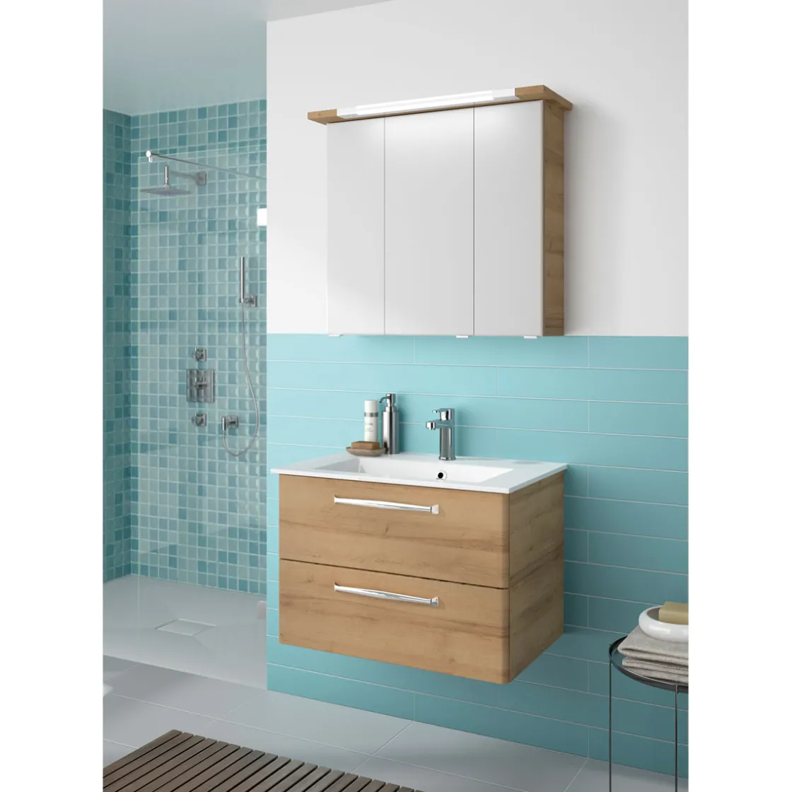 Spiegelschrank Trentino inkl Leuchtmittel 75 x 72 x 20 cm ^ Pelipal Outlet