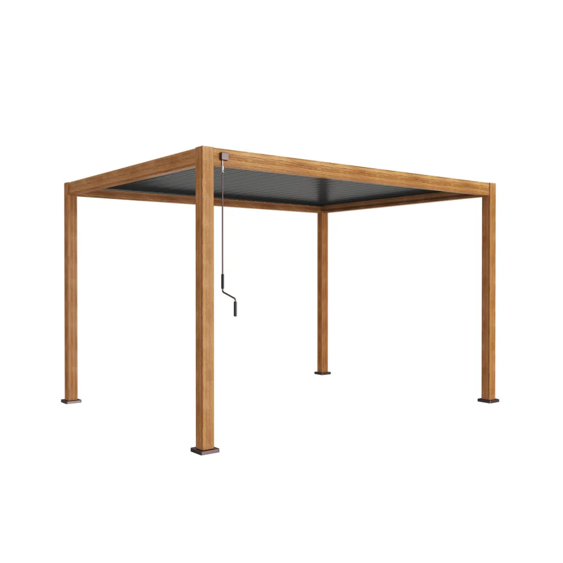 Pergola 111 Deluxe Dark Oak Holzoptik 300 x 250 x 600 cm ^
