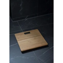Personenwaage Bambus LCD 30x30 cm braun ^ Wenko
