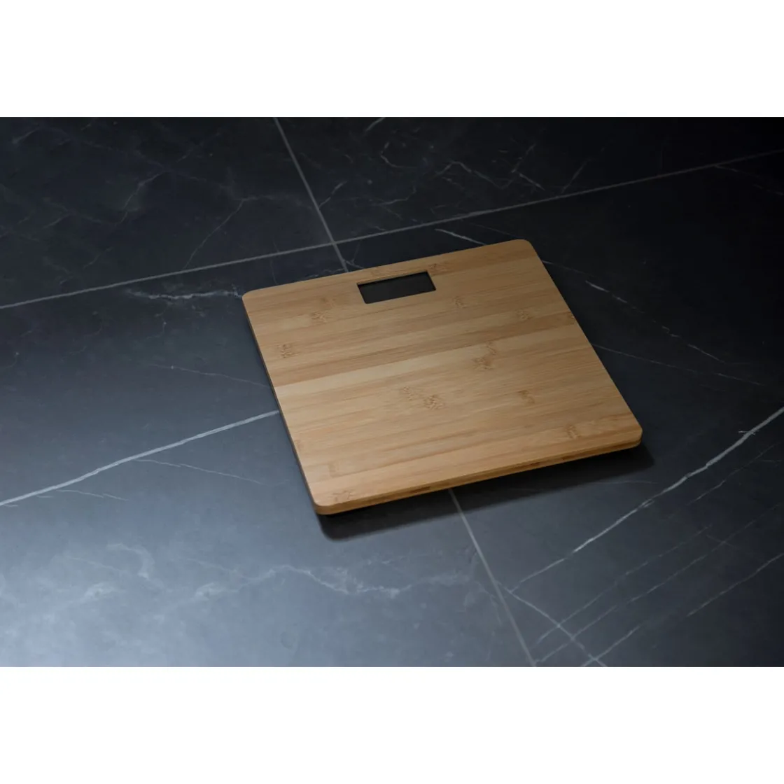 Personenwaage Bambus LCD 30x30 cm braun ^ Wenko