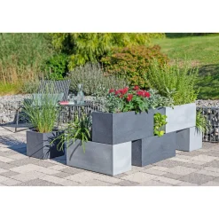Pflanzgefaess C-Cube Stony black 80/240Long ^ Scheurich Hot