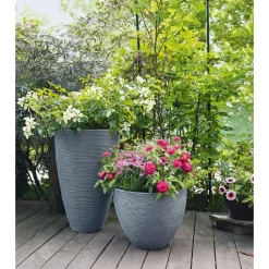 Pflanzgefäß Rillenoptik 40 x 60 cm anthrazit ^ Sale