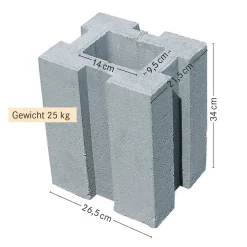 Pfostenfundamentstein 34x26,5x21,5 cm ^ Diephaus