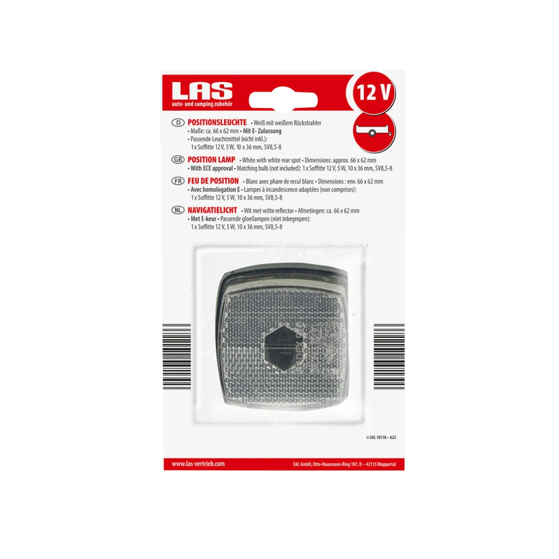 Positionsleuchte weiss 66x62 mm ^ Best