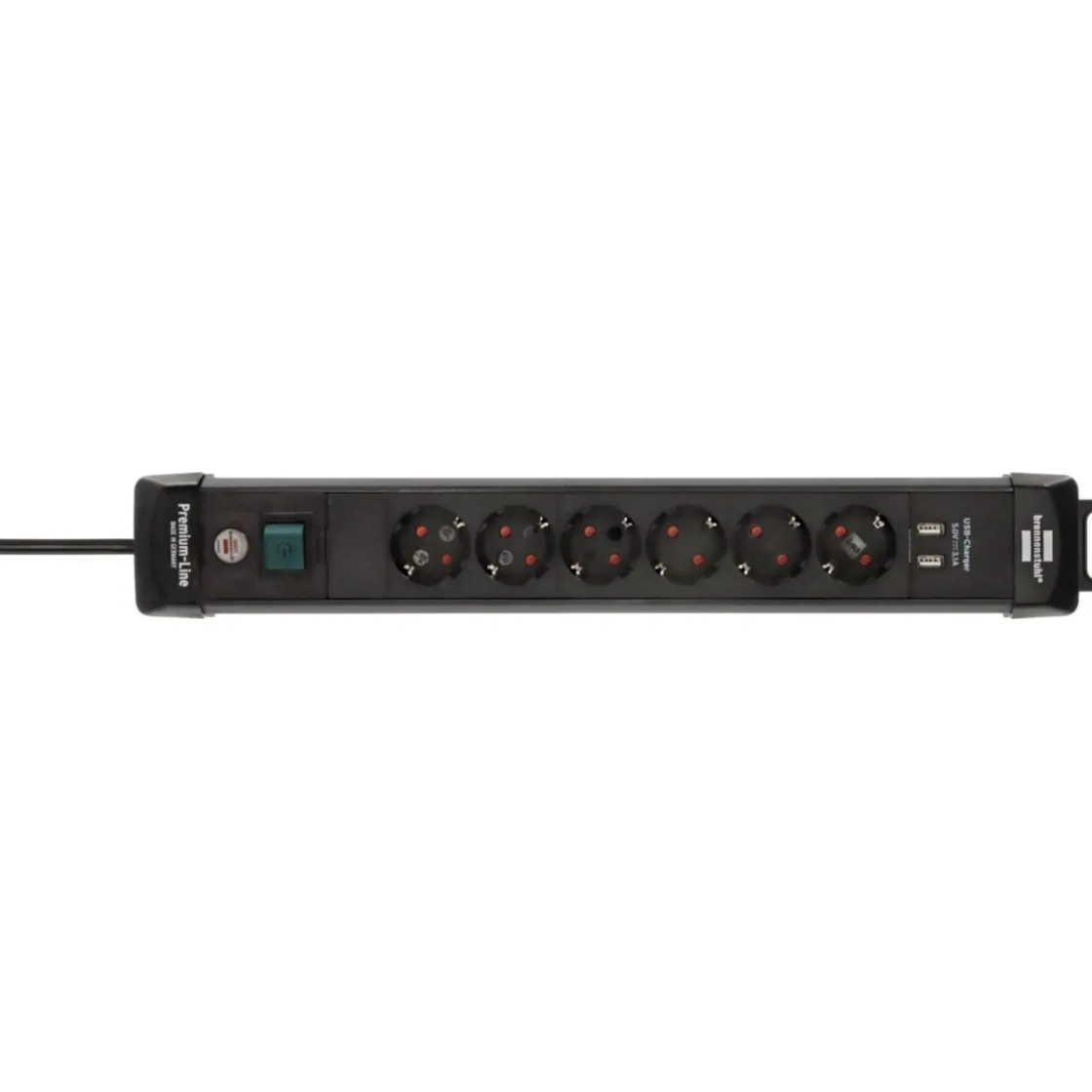 Premium Line 6fach mit USB schwarz 3 mH05VV-F 3G1,5 ^ Brennenstuhl Outlet