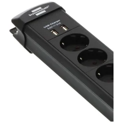 Premium Line 6fach mit USB schwarz 3 mH05VV-F 3G1,5 ^ Brennenstuhl Outlet