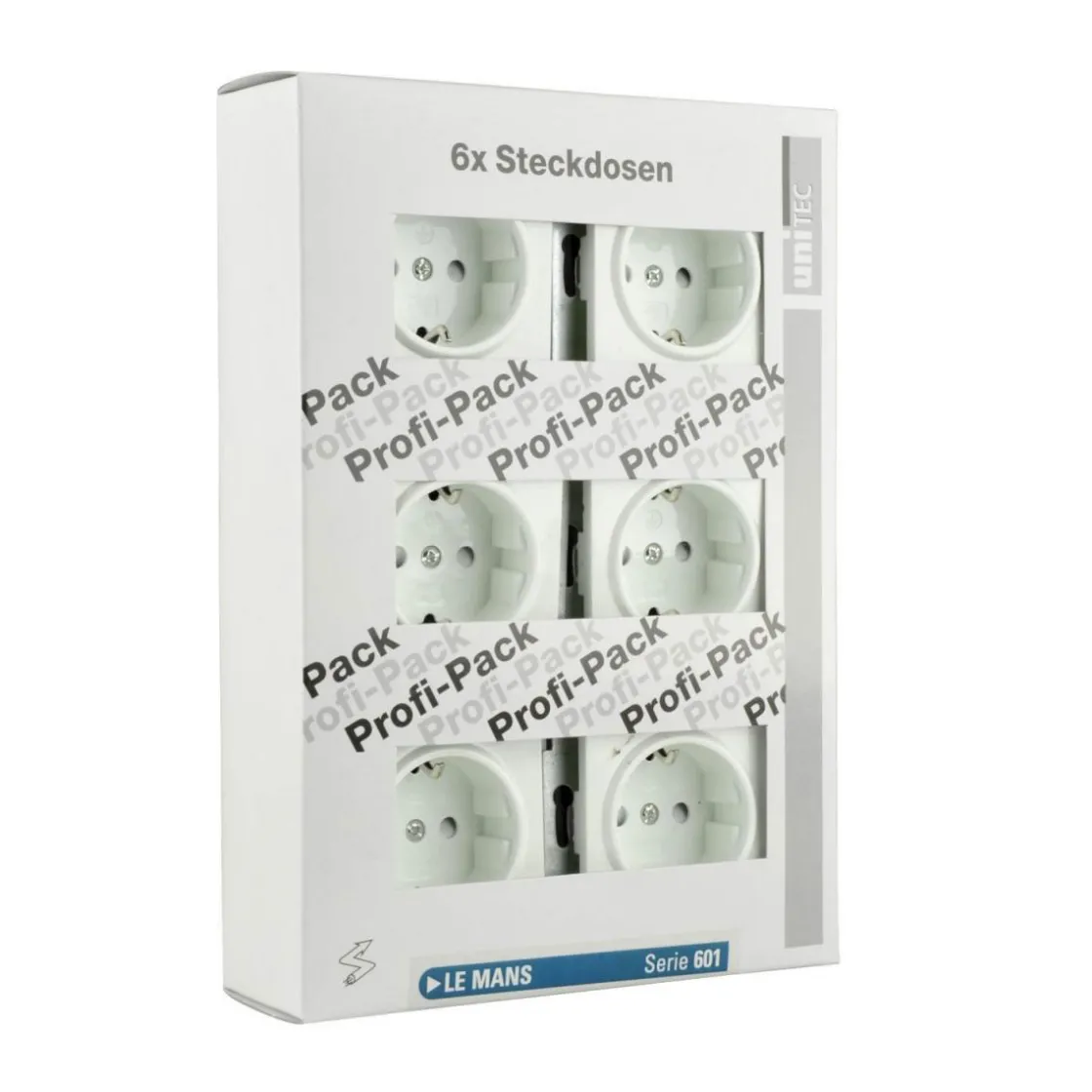PROFI-PACK-SET Steckdosen Le Mans alpinweiß 6 Stück Serie 601 ^ Sale
