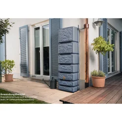 SLIM STONE DECOR Wandtank 350 Liter graphite grey ^ 4rain