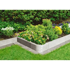 Rasenbord, grau mit Nut und Feder100x25x5 cm ^ Lusit Hot