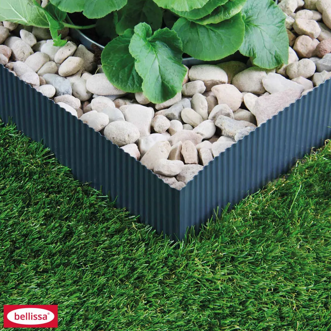 Rasenkante kleine Welle anthrazit 500x14 cm ^ Outlet