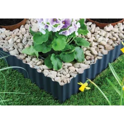 Rasenkante Welle 500 x 14 cm anthrazit ^ Best