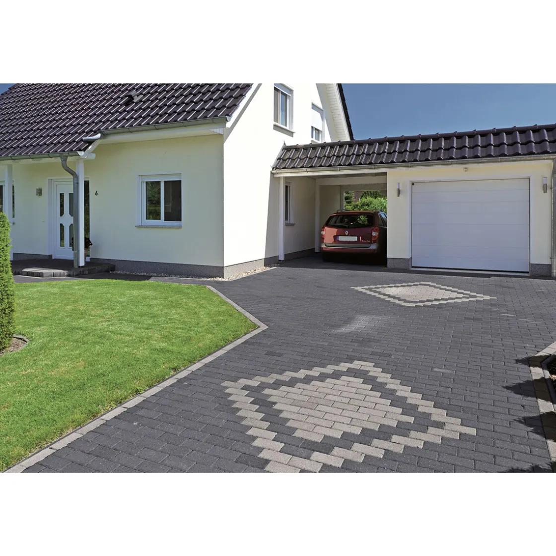 Rechteckpflaster mit Fase, anthrazit10x20x8 cm, 50 Stk./qm ^ Lusit Hot