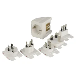 Reisestecker Welt mit Zusatzsicherung ^ New