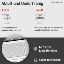 Dunstabzugshaube CH4138IXCEdelstahl_weiß ^ Respekta New