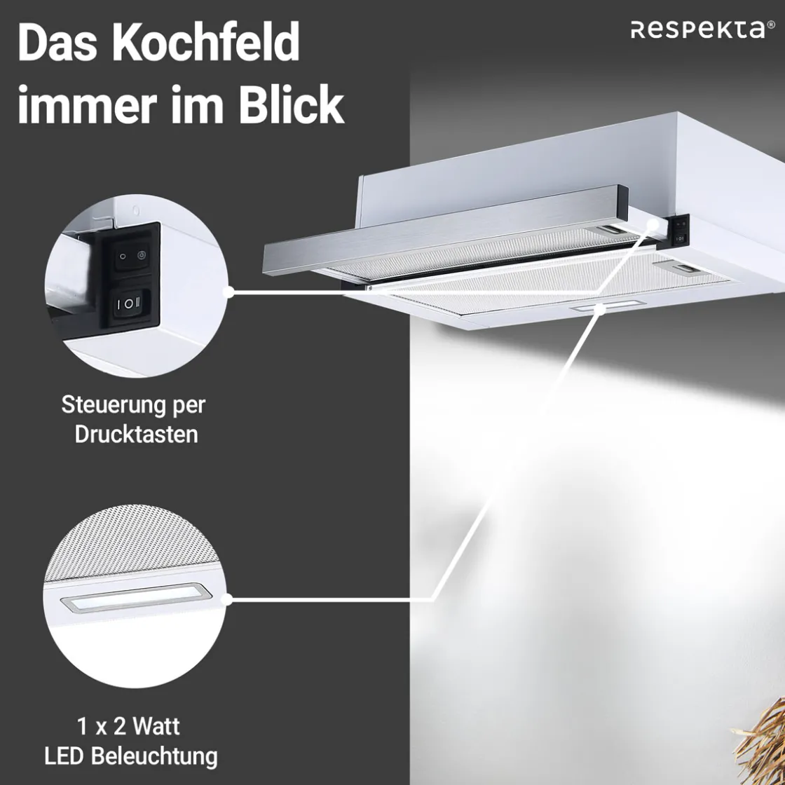 Dunstabzugshaube CH4138IXCEdelstahl_weiß ^ Respekta New
