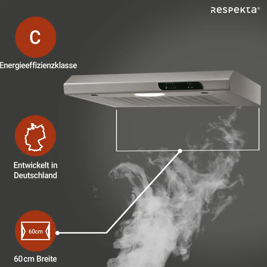 Dunstabzugshaube DH640IXL inox ^ Respekta Hot