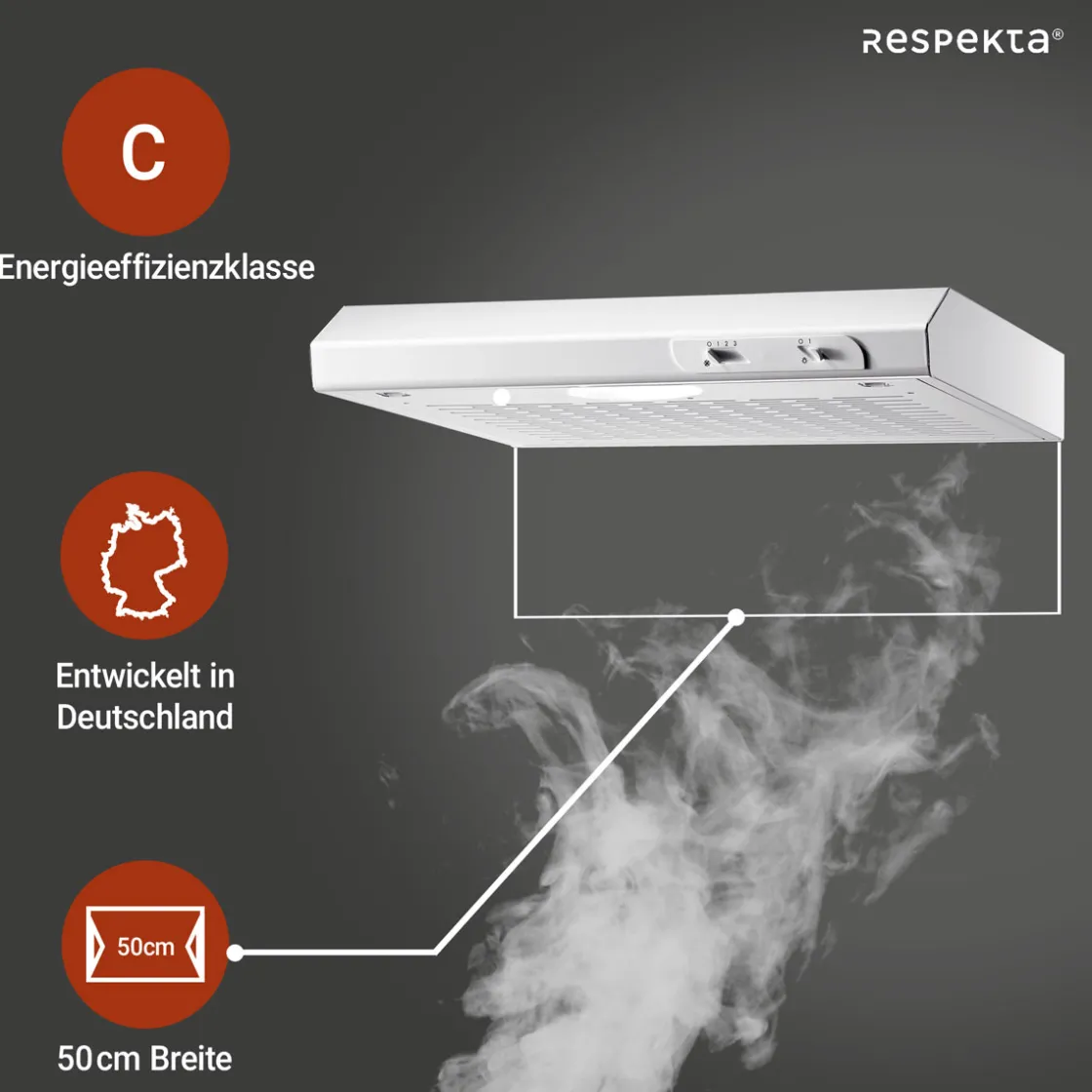 Dunstabzugshaube DH520WL weiss ^ Respekta Discount
