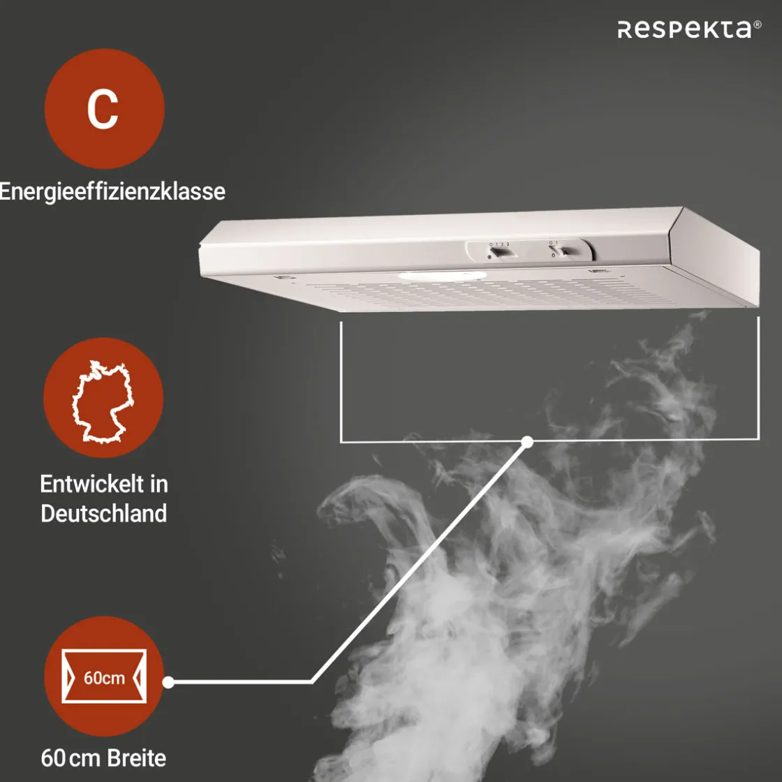 Dunstabzugshaube DH620WL weiss ^ Respekta Discount