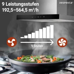 Haube Edelstahl 60cm EEK A++9 Leistungsstufen LED-Beleuchtung ^ Respekta Online