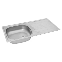 Spuele Edelstahl, 86 cminkl. Ab- und Ueberlaufgarnitur ^ Respekta Sale