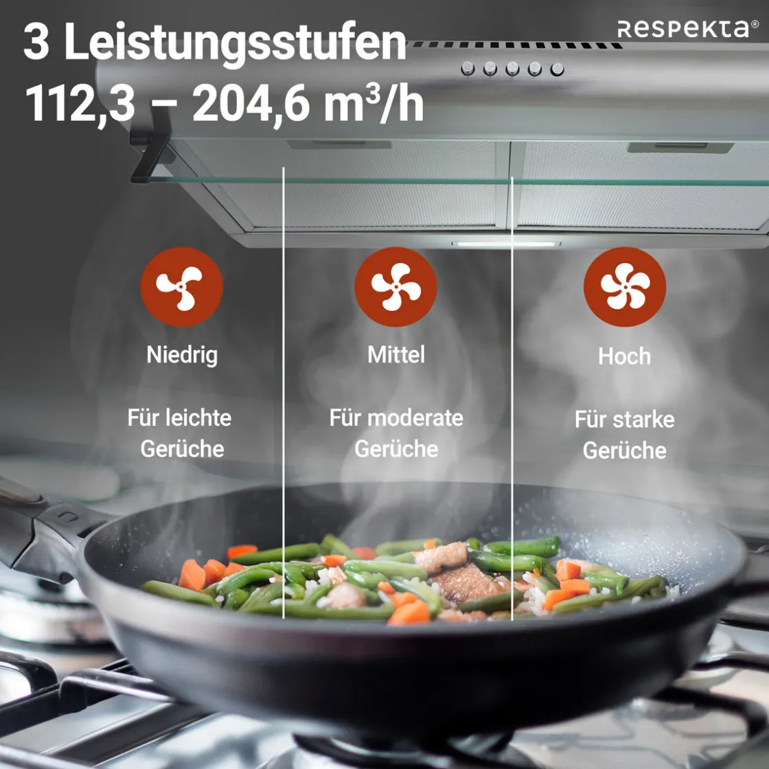 Unterbauhaube CH1259IXCNEdelstahl, 60 cm, EEK C ^ Respekta Online