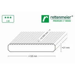 Terrassendiele Kiefer grau 200 x 12 x 2,1 cm ^ Rettenmeier Sale