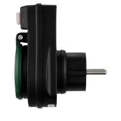 Außensteckdose mit Schalter IP44 schwarz/grün ^ REV Ritter Discount