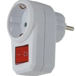 Steckdosenadapter mit Schalter 1fach Schutzkontakt weiß ^ REV Ritter Best