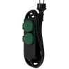 Steckdosenleiste IP 44 2-fach 1,4 m scharz-grün ^ REV Ritter Outlet