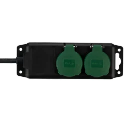 Steckdosenleiste IP 44 2-fach 1,4 m scharz-grün ^ REV Ritter Outlet