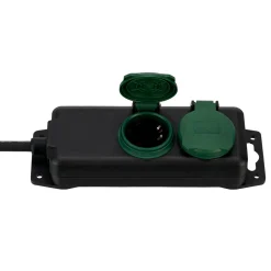 Steckdosenleiste IP 44 2-fach 1,4 m scharz-grün ^ REV Ritter Outlet