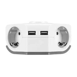 Steckdosenleiste-Eckmontage 2fach 2xUSB inkl Schalter 1,5m ^ REV Ritter Sale