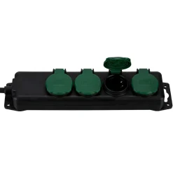 Steckdosenleiste IP 44 4-fach 1,4 m scharz-grün ^ REV Ritter New