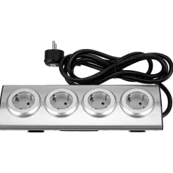 Steckdosenleiste-Eckmontage 4fach inkl Flachstecker 2m ^ REV Ritter Discount
