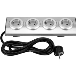 Steckdosenleiste-Eckmontage 4fach inkl Flachstecker 2m ^ REV Ritter Discount