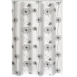 Duschvorhang Moonflower Folie 180 x 200 cm schwarz ^ Ridder Best
