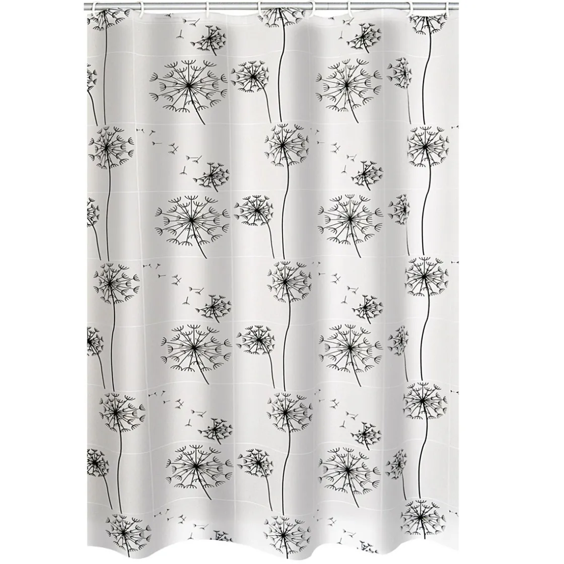 Duschvorhang Moonflower Folie 180 x 200 cm schwarz ^ Ridder Best