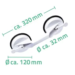 Reisesauggriff mit 2 Saugern 32 cm weiß ^ Ridder Sale