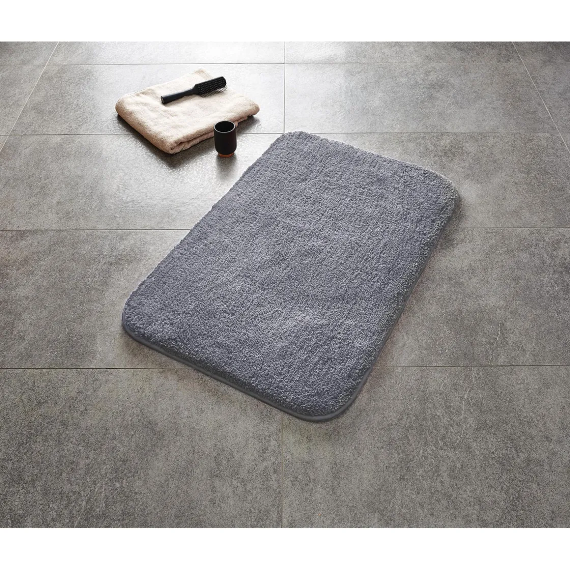 Teppich Chic 55 x 50 cm grau Polyester-Microfaser ^ Ridder New