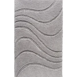 Teppich La Ola 60 x 90 cm grau Polyester ^ Ridder
