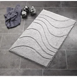 Teppich La Ola 60 x 90 cm grau Polyester ^ Ridder