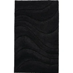 Teppich La Ola 60 x 90 cm schwarz Polyester ^ Ridder