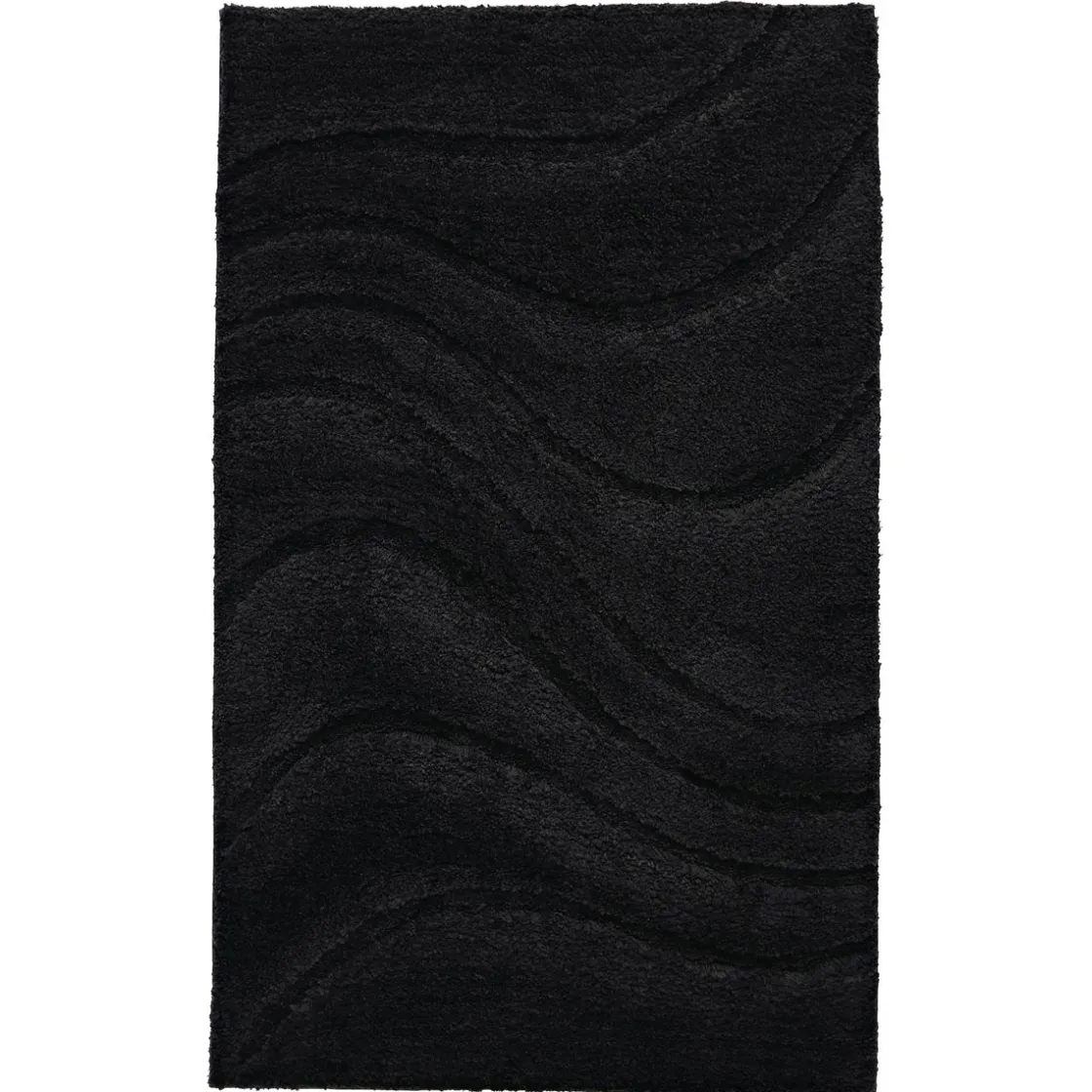 Teppich La Ola 60 x 90 cm schwarz Polyester ^ Ridder